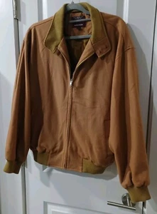 Nordstrom Mens Jacket Camel Size M Wool Blend Zip Up Lined Quiet Luxury Preppy - Picture 1 of 8