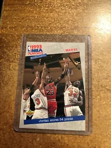 1993-94 Upper Deck Basketball # 193 Michael Jordan Scores 54 Points - Picture 1 of 10