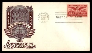 Mayfairstamps US FDC 1949 Alexandria VA Bicentennial Gadsby Tavern First Day Cov - Picture 1 of 2