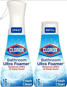 Ultra Foamer Bathroom Cleaner - 1 Spray & 1 Refill, Fresh Clean, 16 Fl Oz - Picture 1 of 12