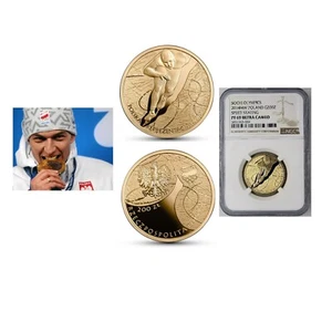 200 ZL Sochi Olympics 2014 GOLD Coin Au NGC PF69 !!! Poland Olympic team Skating - Picture 1 of 9