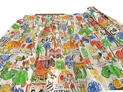 VTG 2 PANELS ZOO ANIMALS Curtains 1970s Pinch Pleat 48”W X41.5”L SUPER CUTE EUC - Image 1 of 4