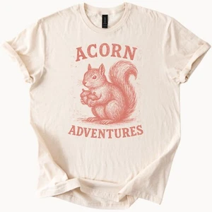 Eichhörnchen Eichel T-Shirt süß Natur Shirt Tier Grafik Top - Bild 1 von 6