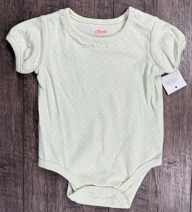 Body a pois in pizzo verde con vestiti bambina nuovo Little Me 3 mesi - Foto 1 di 4