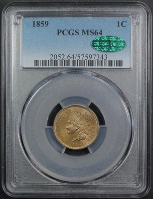 1859 Copper-Nickel Indian Head Cent 1C PCGS MS 64 CAC - Image 1 of 4