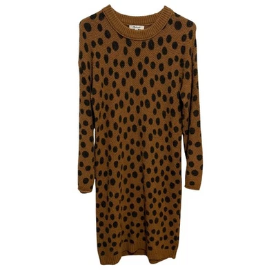 Vestido Suéter Madewell Punto Leopardo S Marrón y Negro Mezcla Lana Merino Foto 1 de 4