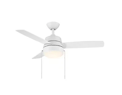 Hampton Bay Caprice 44 in. Integrated LED Indoor Matte White Ceiling Fan w/Light - Image 1 of 4