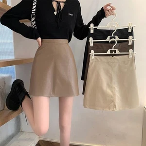Trendy Short Skirt in PU Leather High Waist Design Feminine and Stylish - Picture 1 of 23