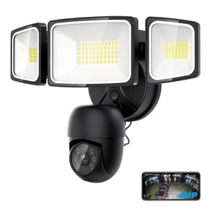 Floodlight Camera 360° View 2K HD Video Security Camera Outdoor, 5500LM Motio... - Picture 1 of 8