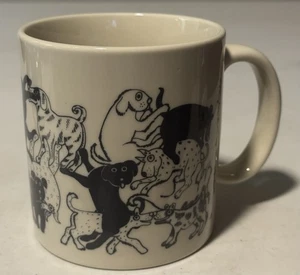 Taza de café vintage Taylor & NG Naughty Dogs 1979 Japón - Imagen 1 de 10
