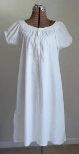 Antique Edwardian Cotton Nightgown 1920s 1910s Rick Rack Trim - Picture 1 of 8