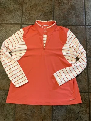Worn Twice 2X Cutter Buck 1/4 Zip Pullover Women Coral/ivory CB DryTech UPF 50+ - Image 1 of 4