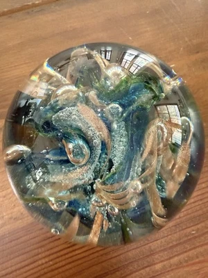 Art Glass Chuck C Boux Paperweight  Signed - image 1 of 4