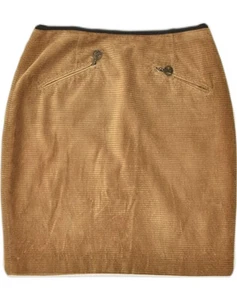 BENETTON Womens Corduroy Skirt IT 44 Medium W30 Brown Cotton AI58 - Picture 1 of 3
