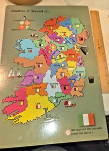 vintage Map of Ireland Jigsaw Wooden Puzzle Counties Children or adults large - Picture 1 of 7