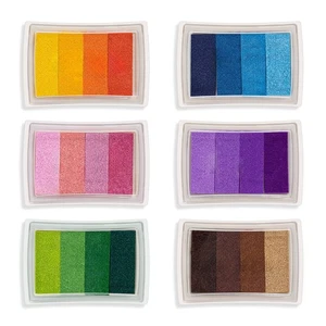 Craft Ink Pad, Set of 6 Washable DIY Stamp Ink Pads for Kids, 24 Colors - Picture 1 of 6