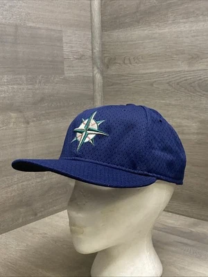 Vintage Seattle Mariners New Era Diamond Collection 5950 USA Made Mesh Hat 7 3/8 - Image 1 of 4