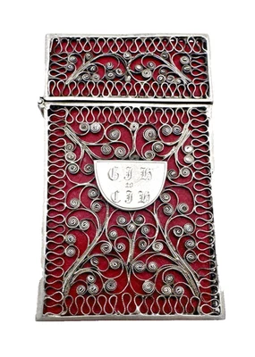 Silver Filigree Leather Georgian Lancet Etui Case Surgeons Blood Letting Fleams - Image 1 of 4