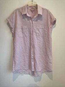 SHOW ME YOUR MUMU Martin Shirt Dress in Blush Stripe Size LARGE Pink C14 - Picture 1 of 4
