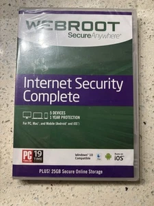 Webroot Secure Anywhere Internet Security Complete 2014 5 Geräte ein Jahr... - Bild 1 von 2