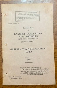 1939 Construction of Dannert Concertina Wire Obstacles Military Training Booklet - Picture 1 of 6
