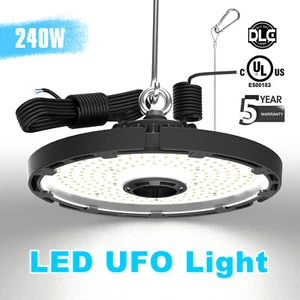 240Watt 150W Dimmable LED High Bay UFO Lights Commecial Warehouse Lighting IP65 - Picture 1 of 11