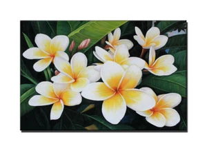 Plumeria Tropical Flowers Canvas Home Decor Wall Art Hand Painted Oil Painting - Picture 1 of 6