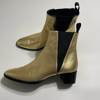 GUISEPPE ZANOTTI Botines Chelsea Brillo Dorado Hechos en Italia Talla 38 Foto 1 de 4