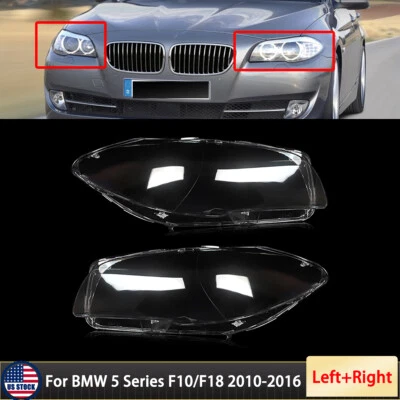 For BMW 5-Series F10 F18 528i 535i 2010-2016 Headlight Lens Headlamp Cover Clear - Image 1 of 4