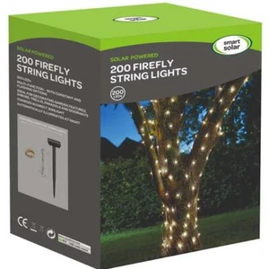 Smart Garden Outdoor Solar Powered Firefly Wire Lights 200 LEDs - Warm White - Picture 1 of 3