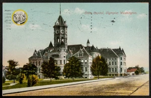 State Capitol, Olympia, Wash, printed postcard, postmarked 1910, Made in Germany - Picture 1 of 2