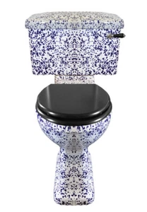TRTC Blue Speckle Close Coupled Lever Cistern Toilet New - Picture 1 of 7