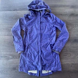 Paradox Rain Jacket Women S/P Purple Hooded Zip Windbreaker Breathable Nylon NWT - Picture 1 of 14