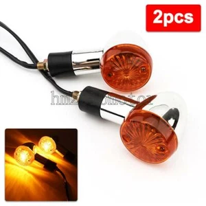 2x 3.2" plastic Mini Lights Amber For Kawasaki Vulcan Classic Custom 800 900 700 - Picture 1 of 8