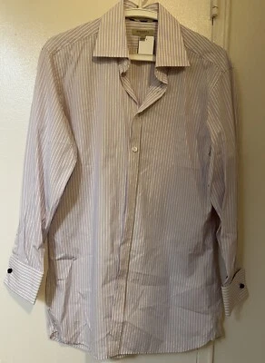 New Burberry London Shirt Long Sleeve  Button Down Dress Stripe Men Sz 15 1/2-39 - Image 1 of 4