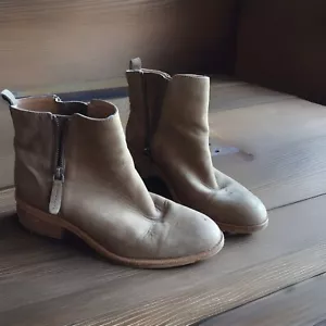 ❤️Ladies Country Road Beige Soft All Leather Ankle Boots Size 6 /37 * - Picture 1 of 12