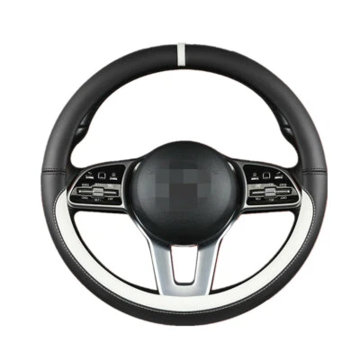PU Leather Sports Steering Wheel Cover Car-styling Anti-catch Protection 38cm - Image 1 of 4