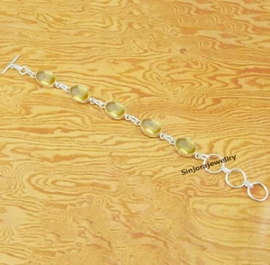 Pulsera ajustable hecha a mano de plata esterlina 925 de piedras preciosas de... - Imagen 1 de 4