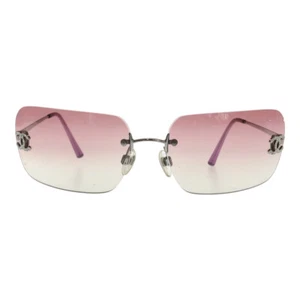 Gafas de sol Chanel 4017-D c.124/58 rosa púrpura degradado marca de coco estrás usadas - Imagen 1 de 7