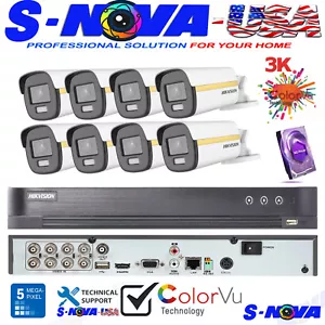 Hikvision CCTV Colorvu IR Kit 8CH DVR 3K/5.8MP Security Camera System HD Lot - Picture 1 of 18