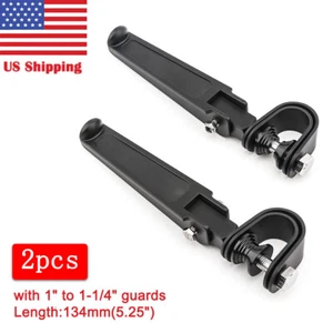 Motorcycle U-clamp Foot Pegs 1" to 1-1/4" Highway Engine Crash Bar For Harley - Foto 1 di 6