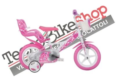 DINO BIKES Bici Bambina Bicicletta Bambini Little Heart Dino Bike - Taglia 12" - 14" - 16"