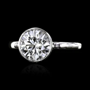2 Carat Round Cut Diamond Wedding Ring 14k White Gold IGI Certified Lab Created - Picture 1 of 11