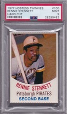 1977 Hostess TWINKIES #100 RENNIE STENNETT PSA 9 MINT Pittsburgh PIRATES  RARE! 