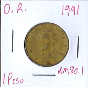 Moneda República Dominicana 1 Peso 1991 KM80,1 - Imagen 1 de 1