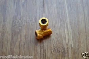 Set of 2 anodized Presta to Schrader Valve Adapters Gold - Picture 1 of 1