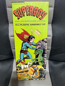 NUEVO EN CAJA 1965 ANTIGUO Aurora Superboy & SuperDog kit modelo de plástico criptográfico 478-100 DE COLECCIÓN - Imagen 1 de 9