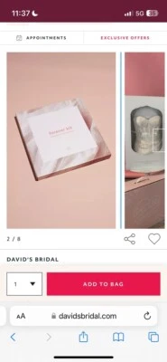 NUEVO David's Bridal Love Me Forever Vestido Kit de Limpieza y Preservación Servicio Foto 1 de 3