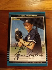 Jason Anderson Signed Card Autograph Yankees Auto