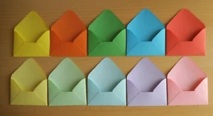 10 Mini Briefumschläge Umschläge Umschlag Geldgeschenk klein - 10 Farben - Bild 1 von 1